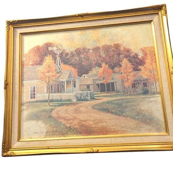 Tom Heflin Vintage Art Print Midway Village - Picture 1 of 8